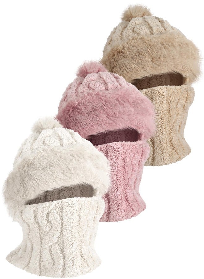 Floraltop 3 Pack Balaclava Hats for Women Winter Ski Mask Face Cover Neck Warmer Scarf Cold Weather Gear Hats for Men Adults - Image 1